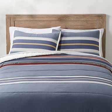 Stow Stripe Sherpa Comforter, Twin/Twin XL, Multi - Image 0