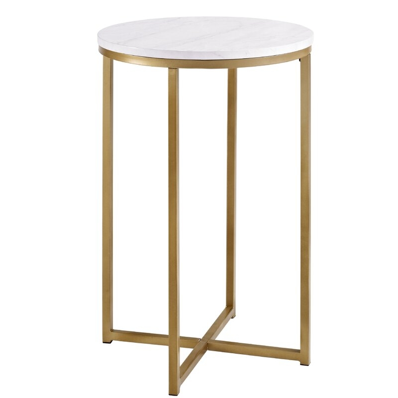 Wasser Cross Legs End Table -Gold - Image 0