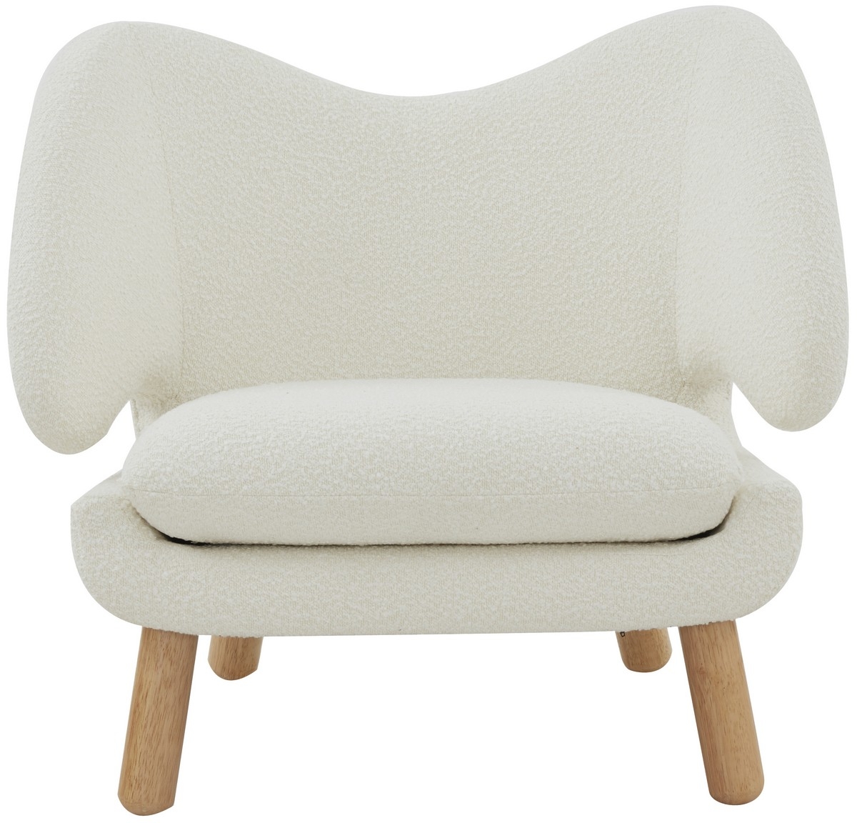 Felicia Boucle Contemporary Accent Chair - Ivory/Natural - Image 0