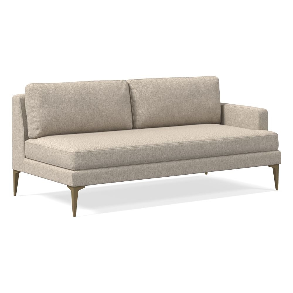 Andes Petite Right Arm 2.5 Seater Sofa, Poly, Deco Weave, Clay, Blackened Brass - Image 0