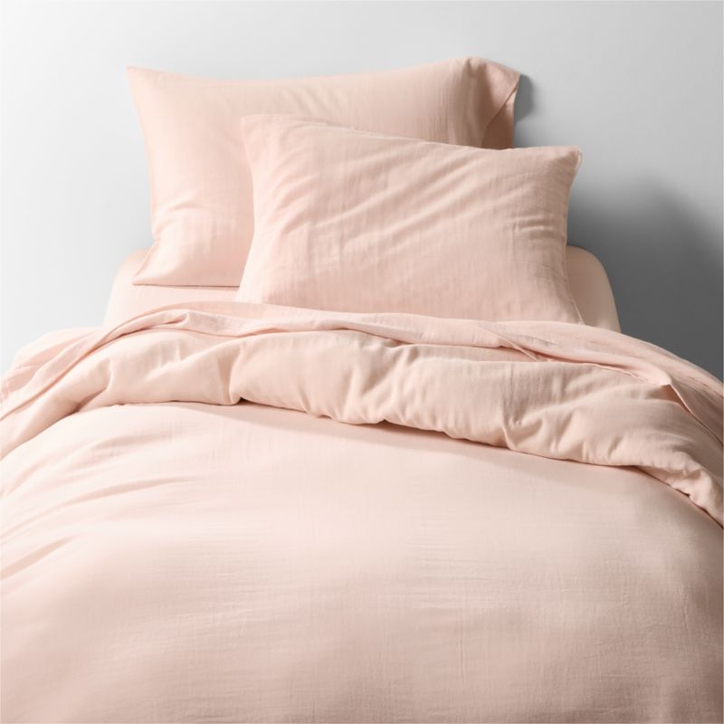 Supersoft Gauze Organic Cotton Pale Pink Standard Bed Pillow Sham - Image 2
