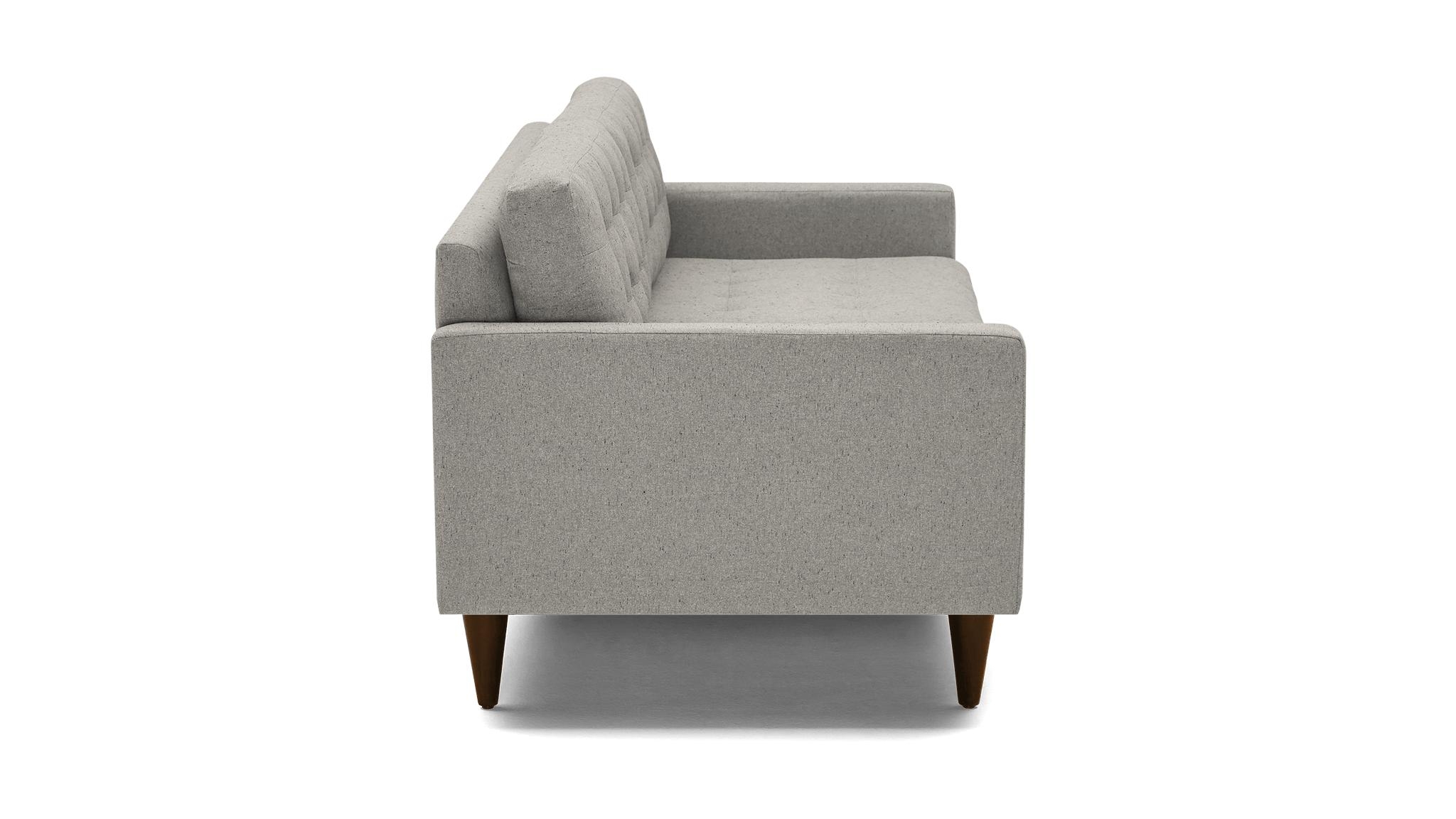 White Eliot Mid Century Modern Sofa - Bloke Cotton - Mocha - Image 2