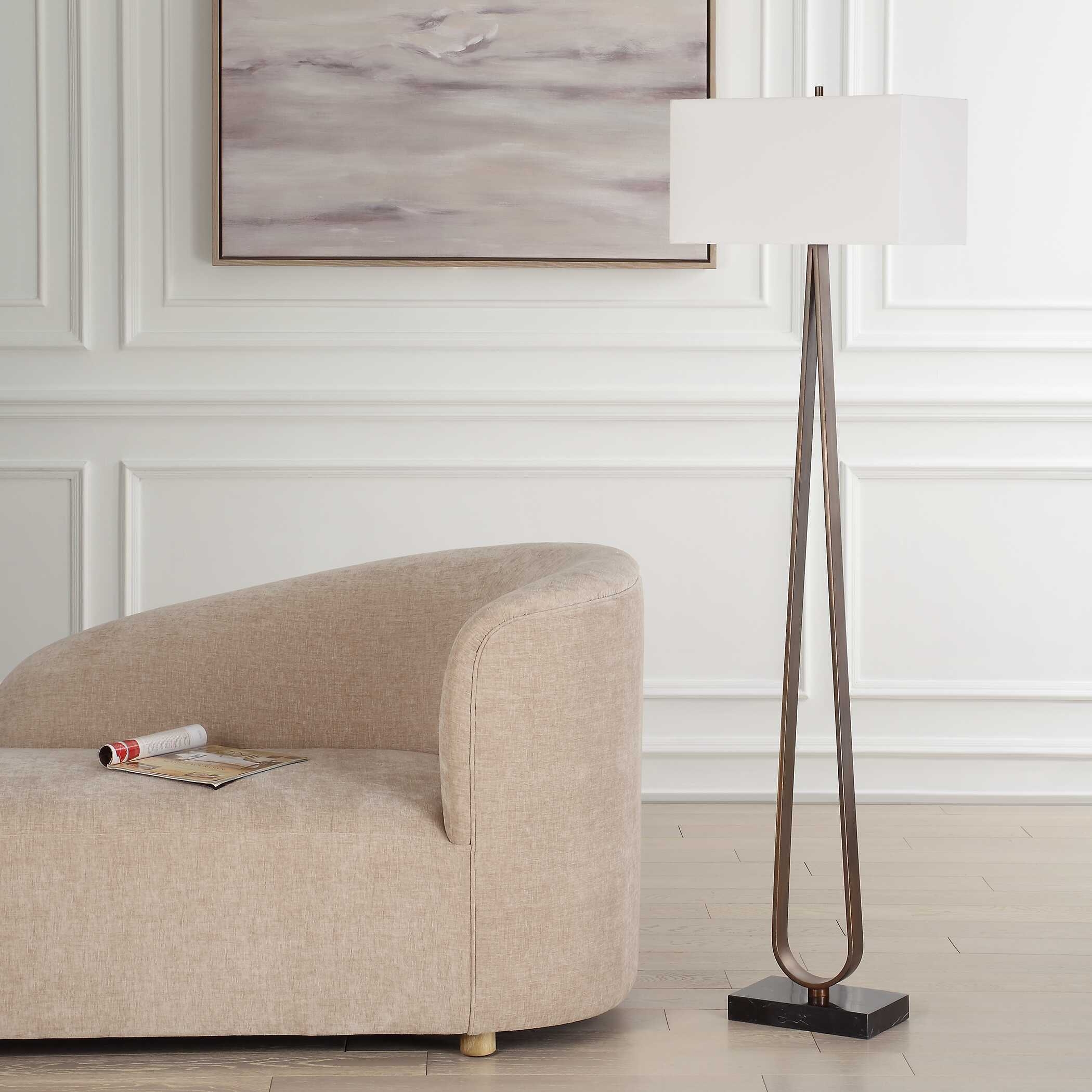 Galloway Minimalist Bronze Floor Lamp - Image 2