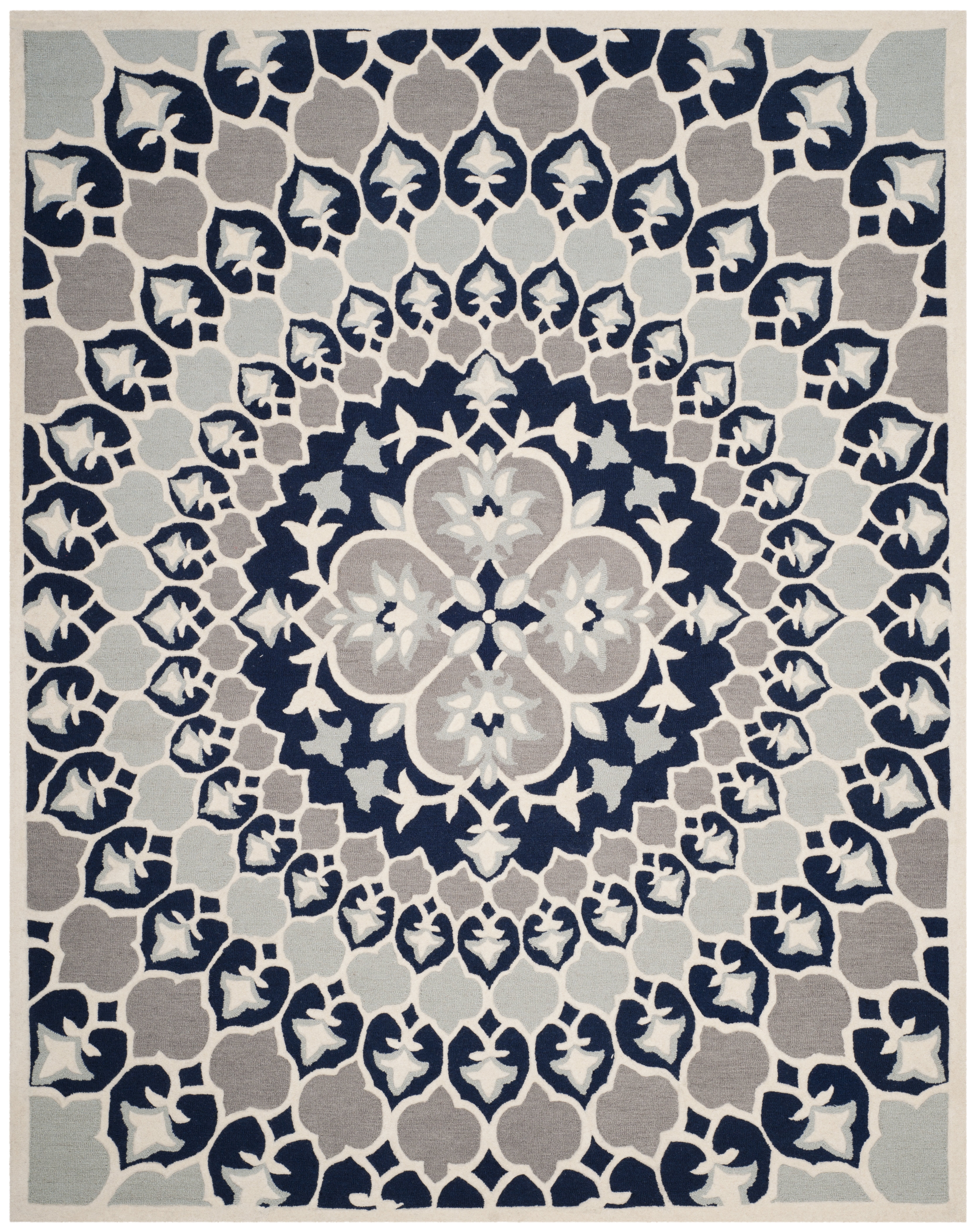 Arlo Home Hand Tufted Area Rug, BLG610C, Navy Blue/Ivory,  5' X 8' - Image 0