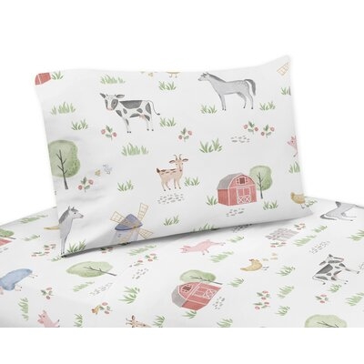 Farm Animals Floral Pillowcase Sheet Set - Image 0