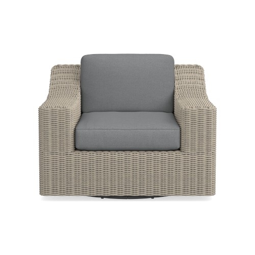 San Clemente Swivel Chair Cushion, Perennials Perf Basketweave, Gray - Image 0