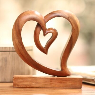 Aneeqa Little Heart Wood Sculpture - Image 0