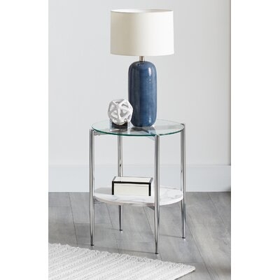Ahlayah Glass End Table with Storage - Image 0