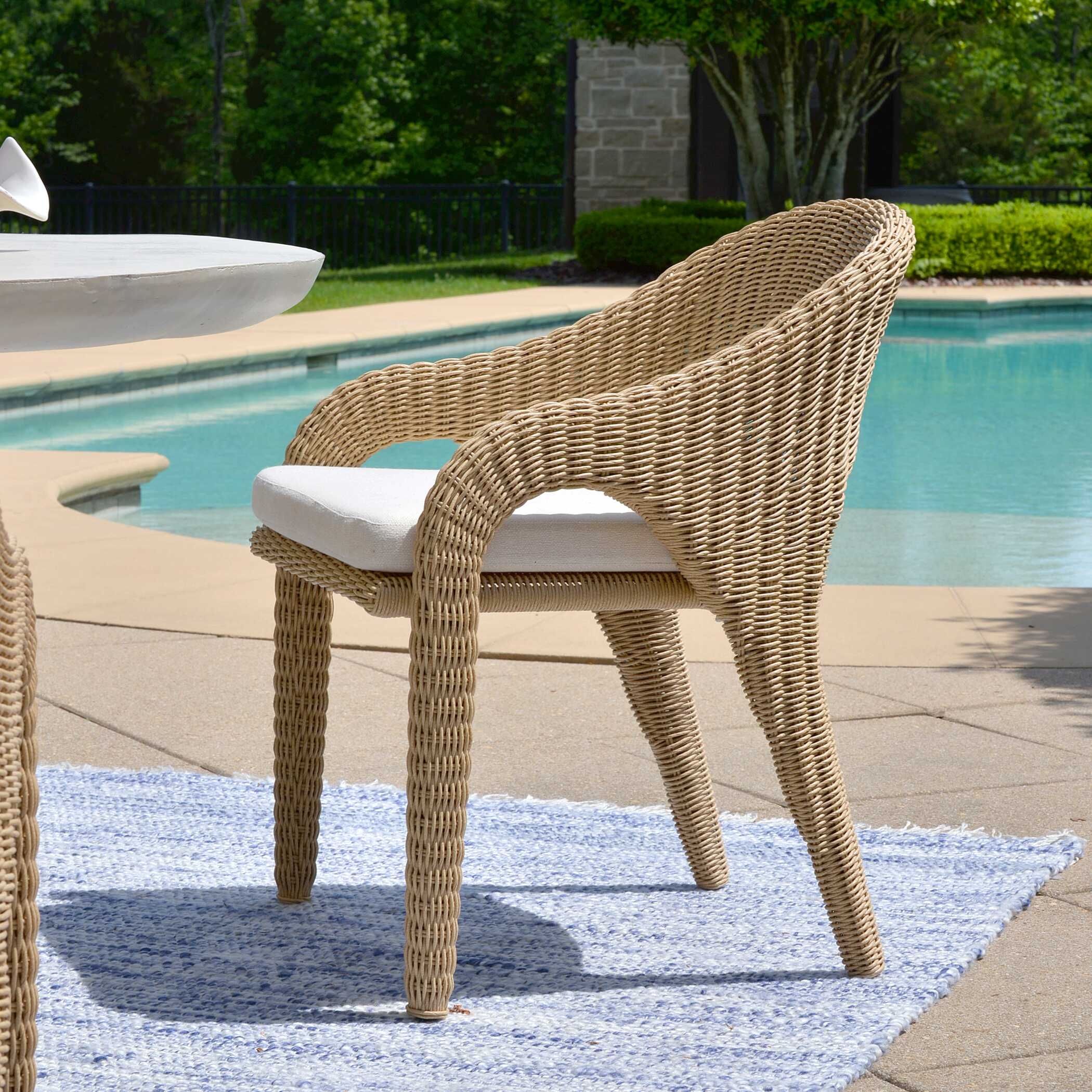 Kavali Outdoor Wicker Dining Armchair - Image 1
