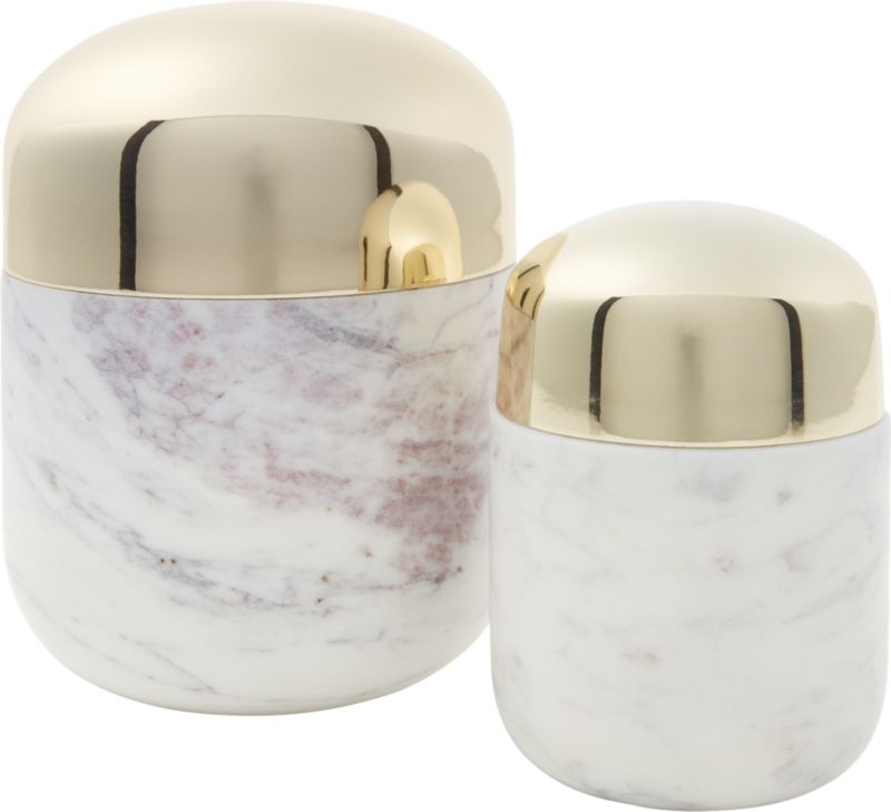 Capsule Small Marble Canister with Gold Lid - Image 6