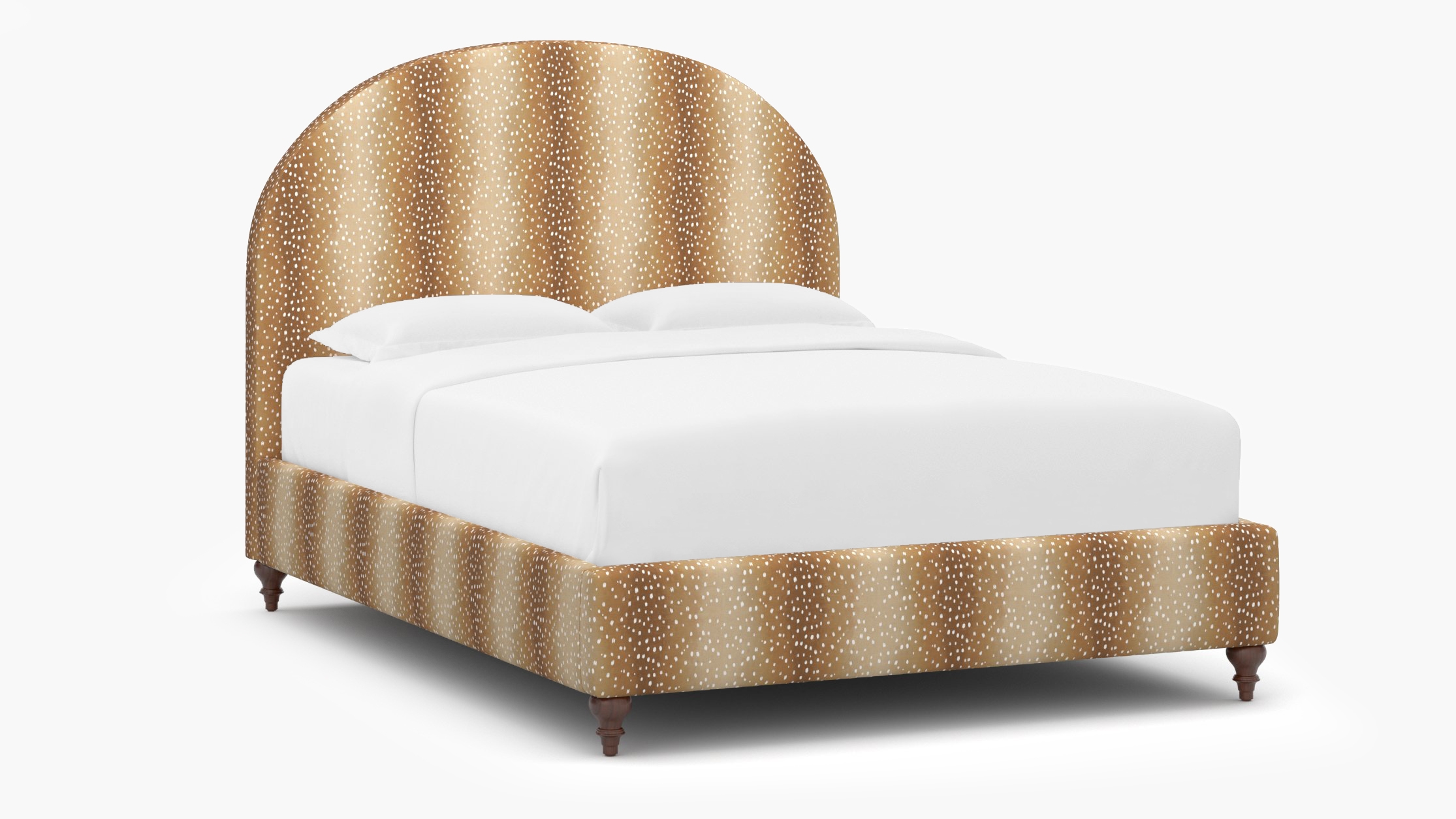 Demilune Bed, Faline, Walnut Traditional Turned Leg, King - Image 1