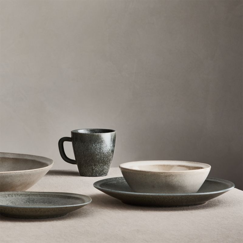 Prairie Moss Green Recycled Stoneware Serving Bowl - Image 2