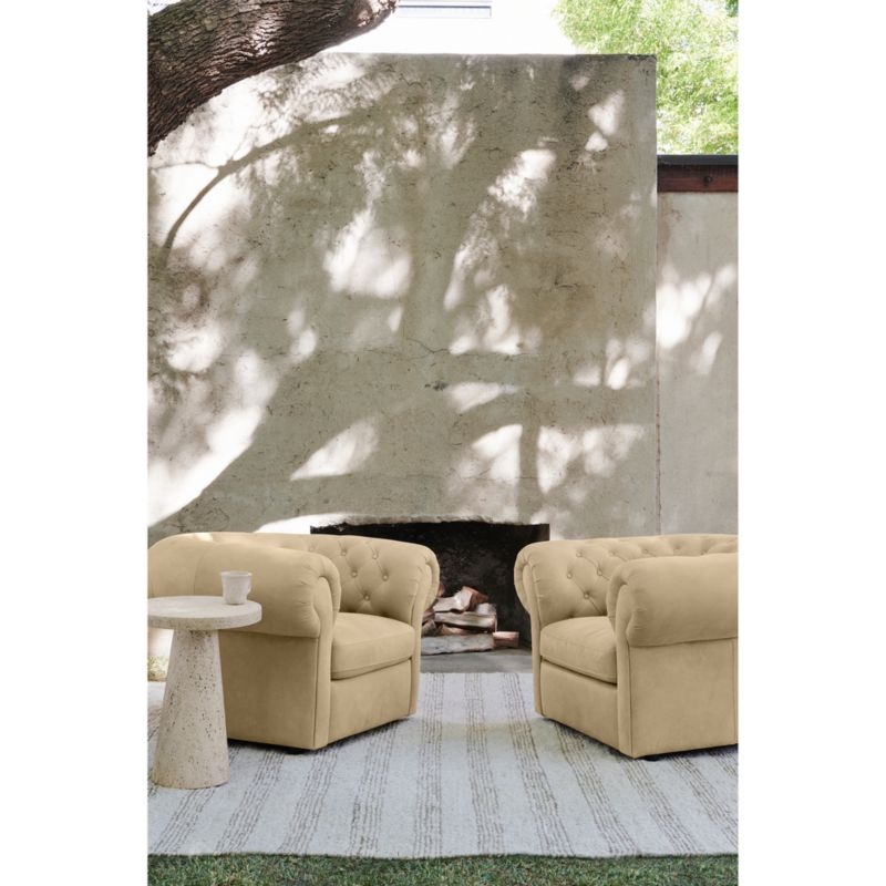 Willy Faux Travertine Resin End Table by Leanne Ford - Image 2