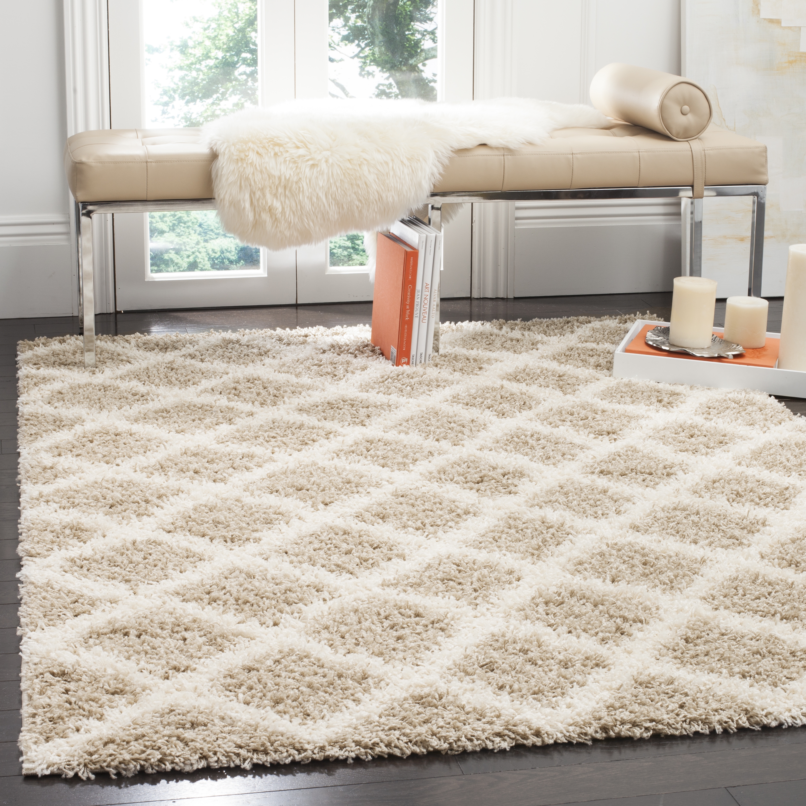 Arlo Home Woven Area Rug, SGD258D, Beige/Ivory,  6' X 9' - Image 1