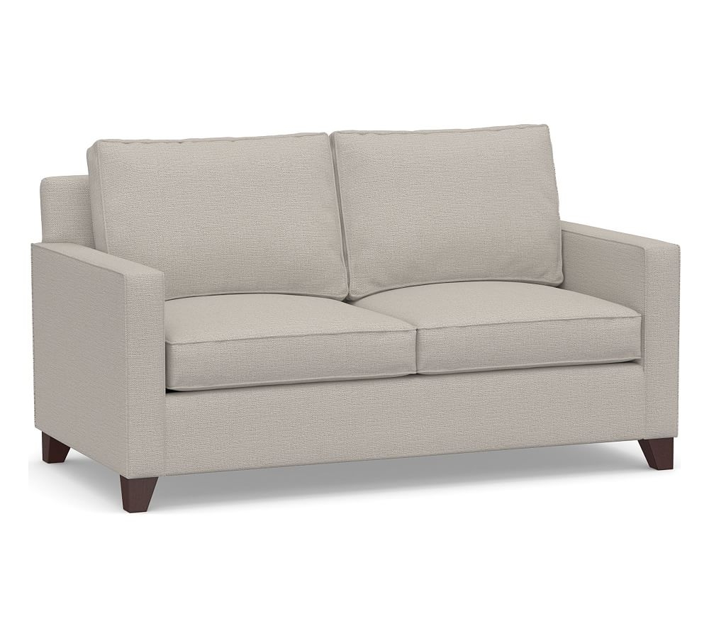 Cameron Square Arm Upholstered 70" Loveseat, Polyester Wrapped Cushions, Chunky Basketweave Stone - Image 0