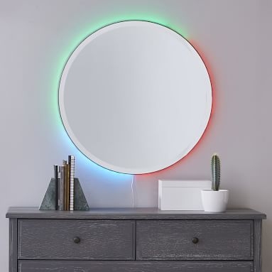 Ombre Ambient Backlit LED Mirror, Round - Image 2