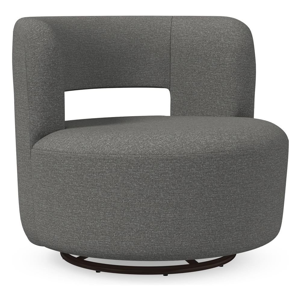 Millie Swivel Chair, Poly, Chenille Tweed, Pewter, Concealed Supports - Image 0