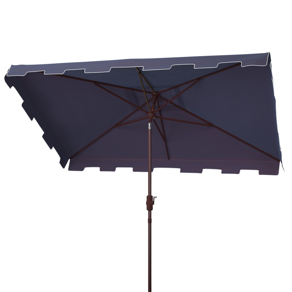 Zimmerman 6.5 x 10 Rectangle Umbrella - Navy/White - Safavieh - Image 3