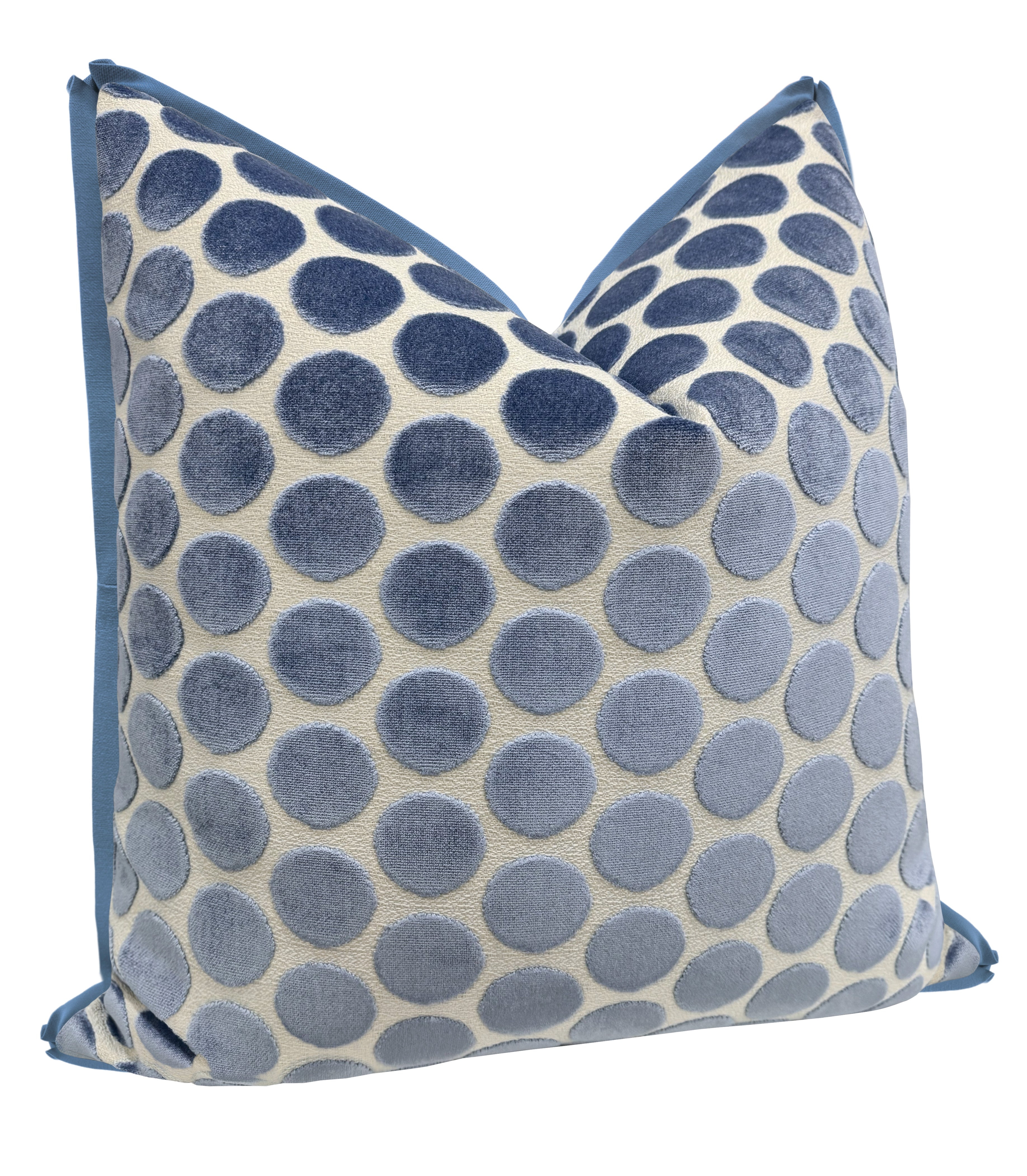 LUNA CUT VELVET // CAPRI BLUE | LDC - LITTLE LUMBAR 12" X 18" / BUTTERFLY FLANGE / Smokey Lavender - Image 2