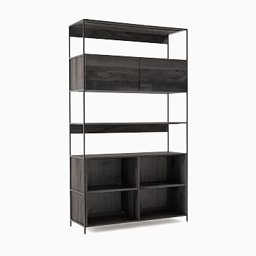 We Industrial Storage Collection Black Industrial 49 Open Closed Shelf - Image 0