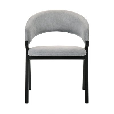Ouest Gray Fabric And Walnut Veneer Dining Side Chairs - Set Of 2 - Image 0