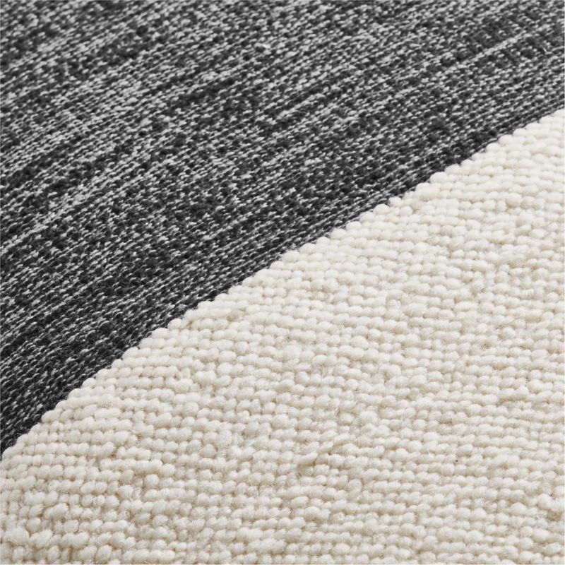 Biella Wool-Cotton Blend Textured 23x23 Ink Black Throw Pillow Cover with Down-Alternative Insert - Image 3