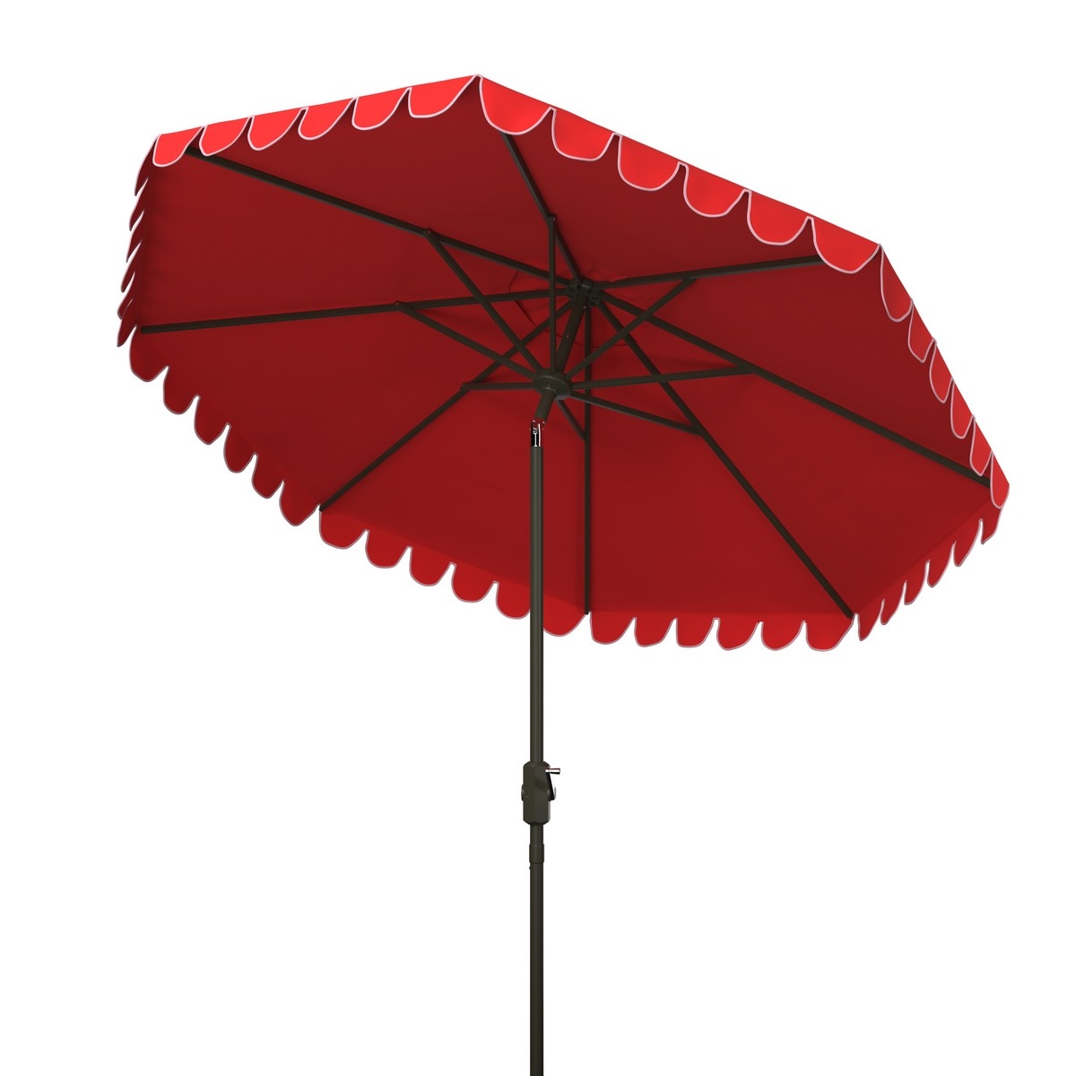 Venice 11Ft Crank Umbrella - Red - Safavieh - Image 3