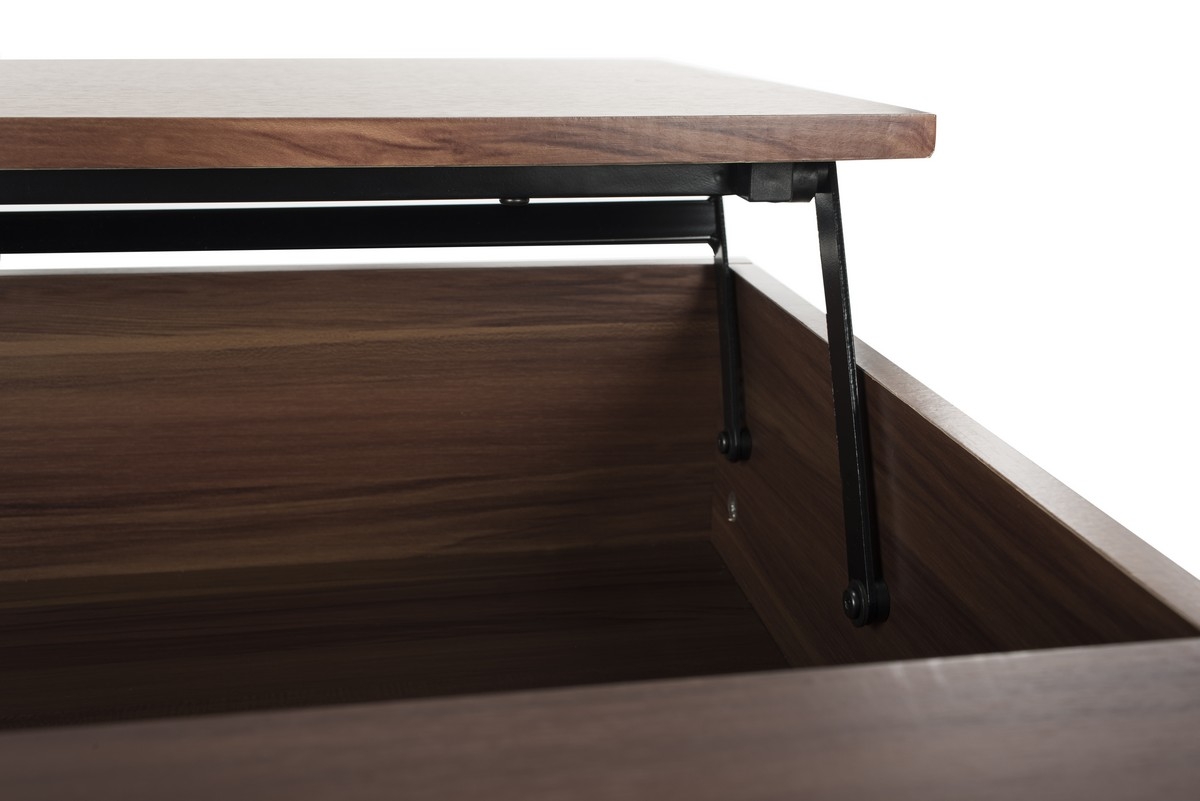 Gina Lift-Top Coffee Table - Dark Oak/Black - Safavieh - Image 4