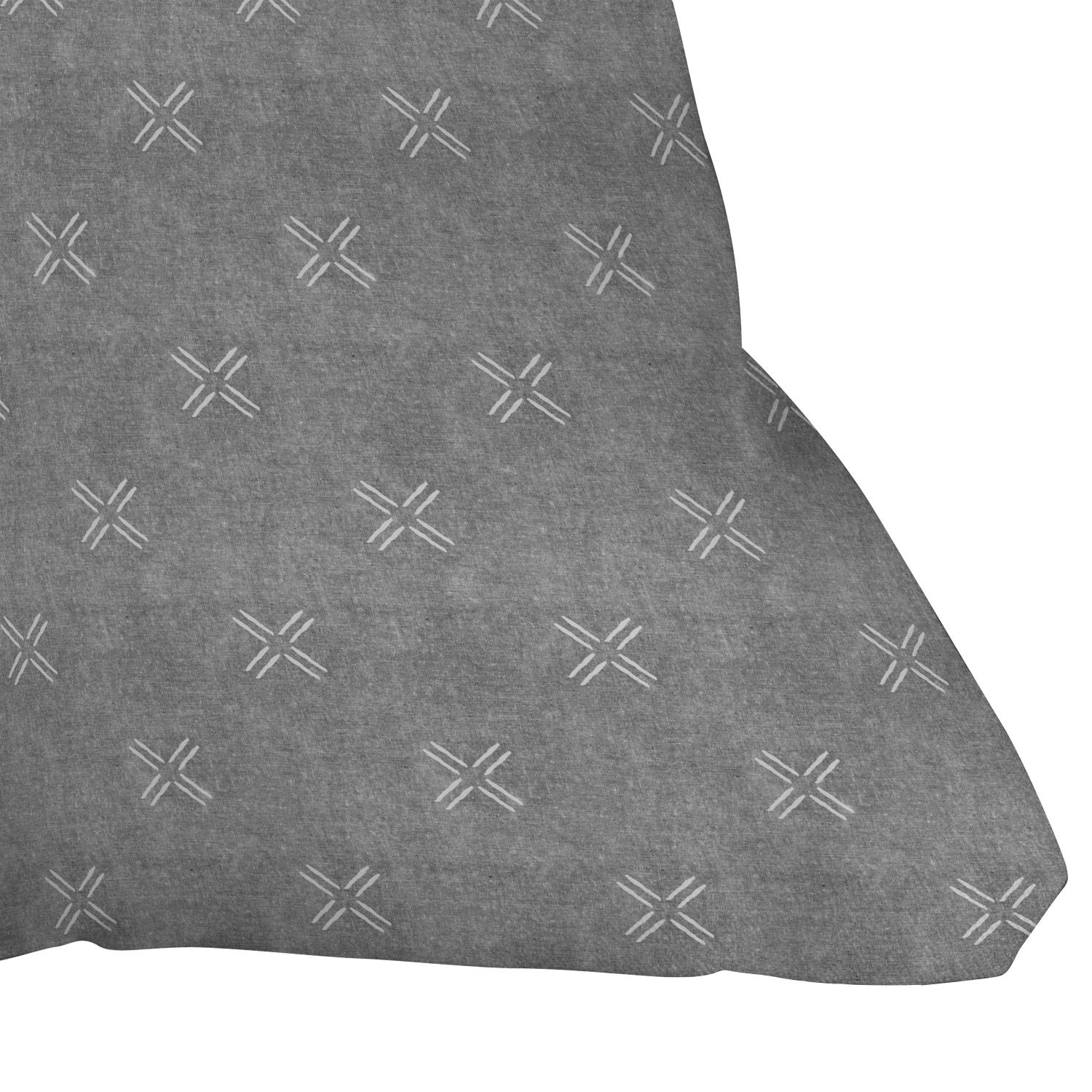 Mud Cloth Cross Gray by Little Arrow Design Co - Outdoor Throw Pillow 26" x 26" - Image 2