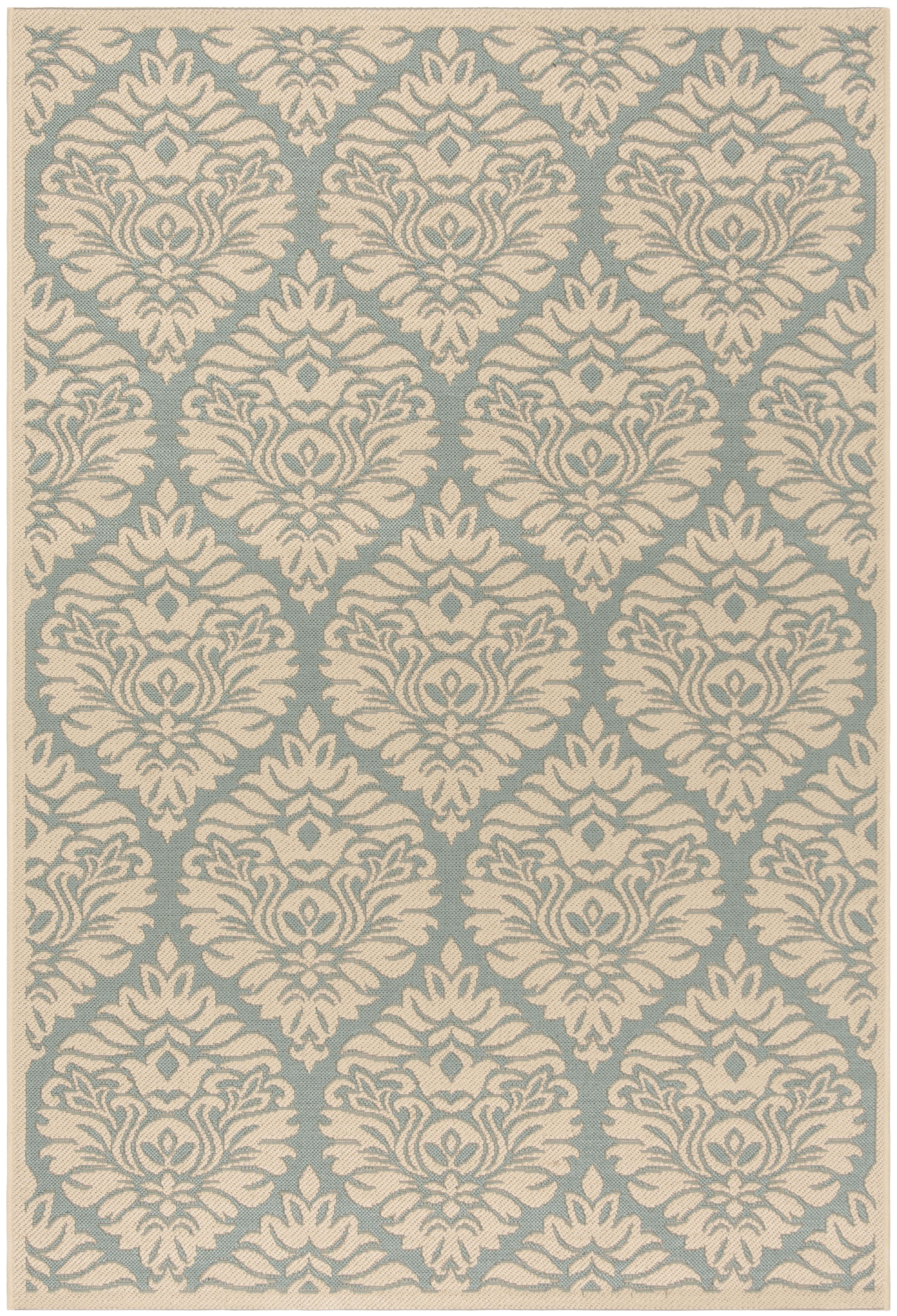 Arlo Home Indoor/Outdoor Woven Area Rug, LND135K, Aqua/Cream,  5' 1" X 7' 6" - Image 0
