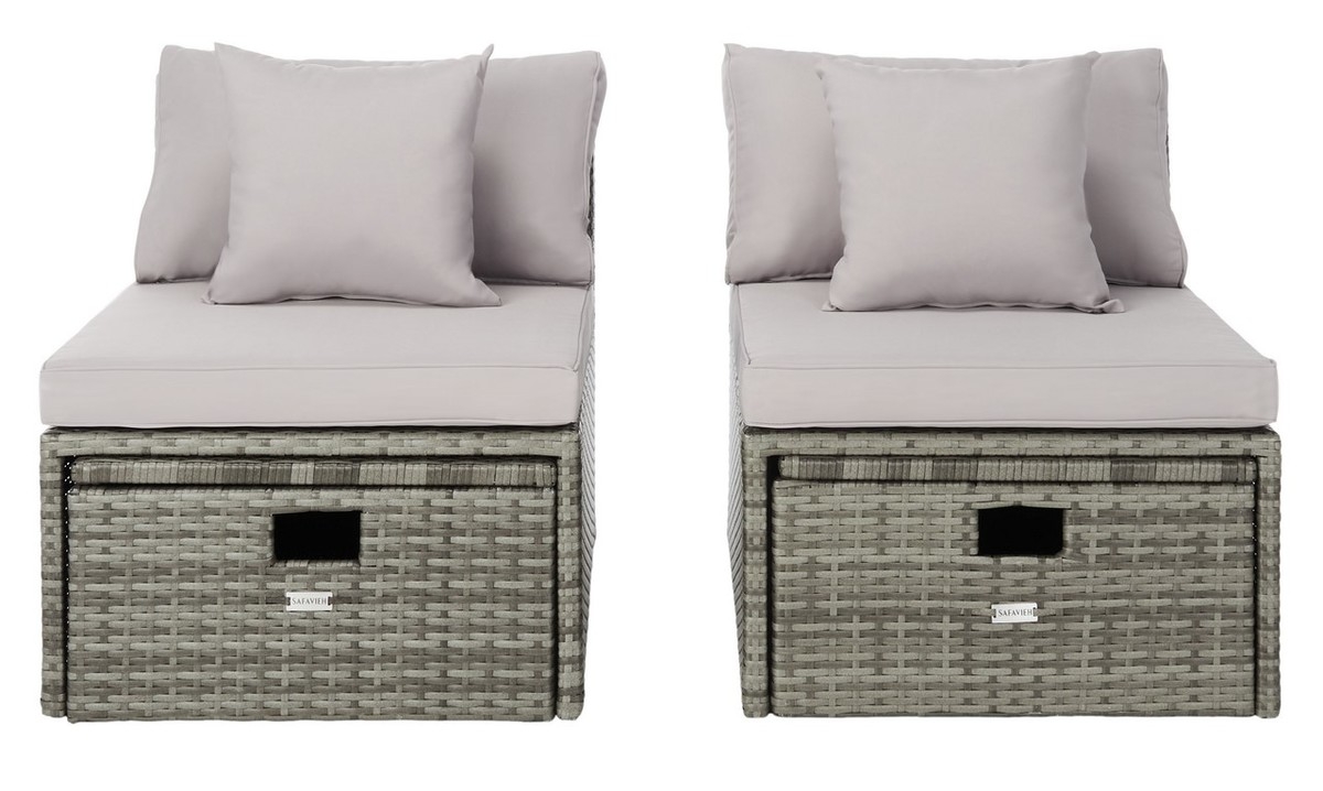 Pramla Outdoor Sette With Otto - Grey / Grey - Safavieh - Image 0