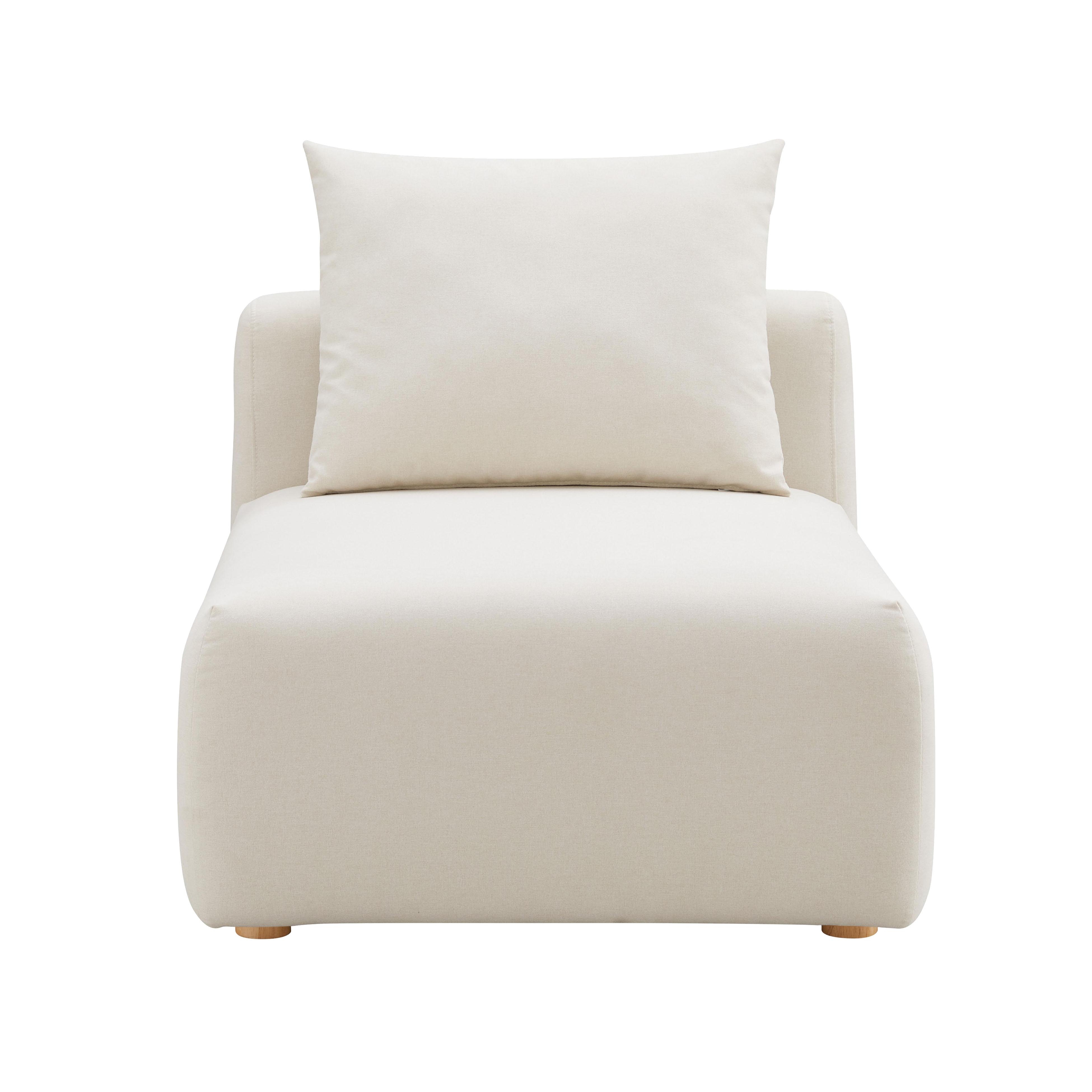 Hangover Cream Linen Modular Armless Chair - Image 1