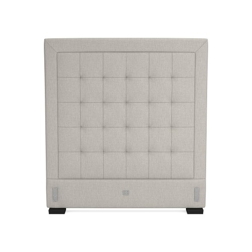 Irving 72 Tufted Extra Tall Headboard Only, Espresso Leg, Perennials Performance Melange Weave, Oyster - Image 0