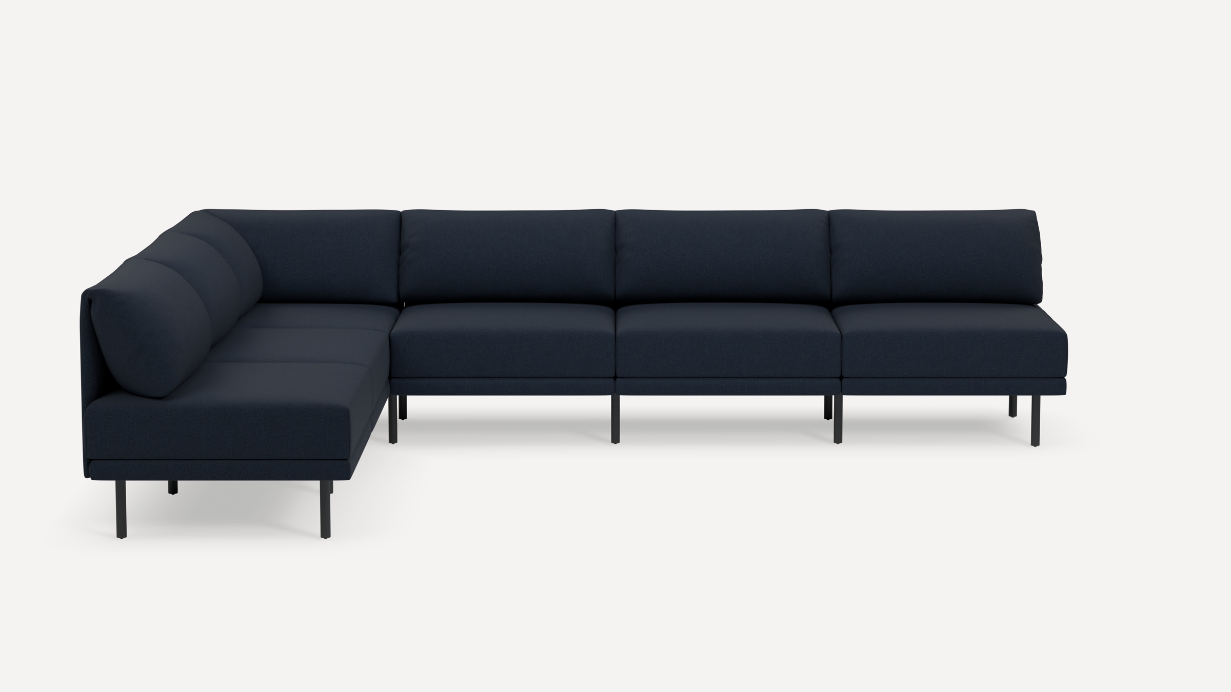 Range 6-Piece Open Sectional - Navy Blue - Performance Flatweave / Black - Metal - Image 0