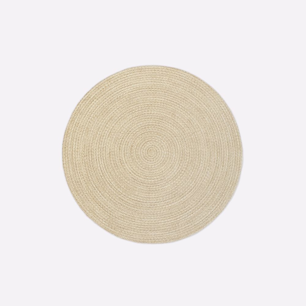 Woven Cable All Weather Rug, 6x6 Round, Natural - Image 0