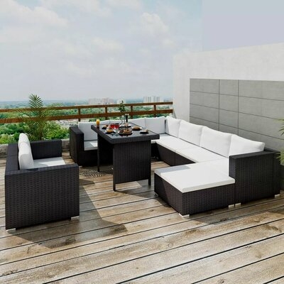Rook Outdoor 10 Piece Rattan Sofa Seating Group with Cushions - Image 0