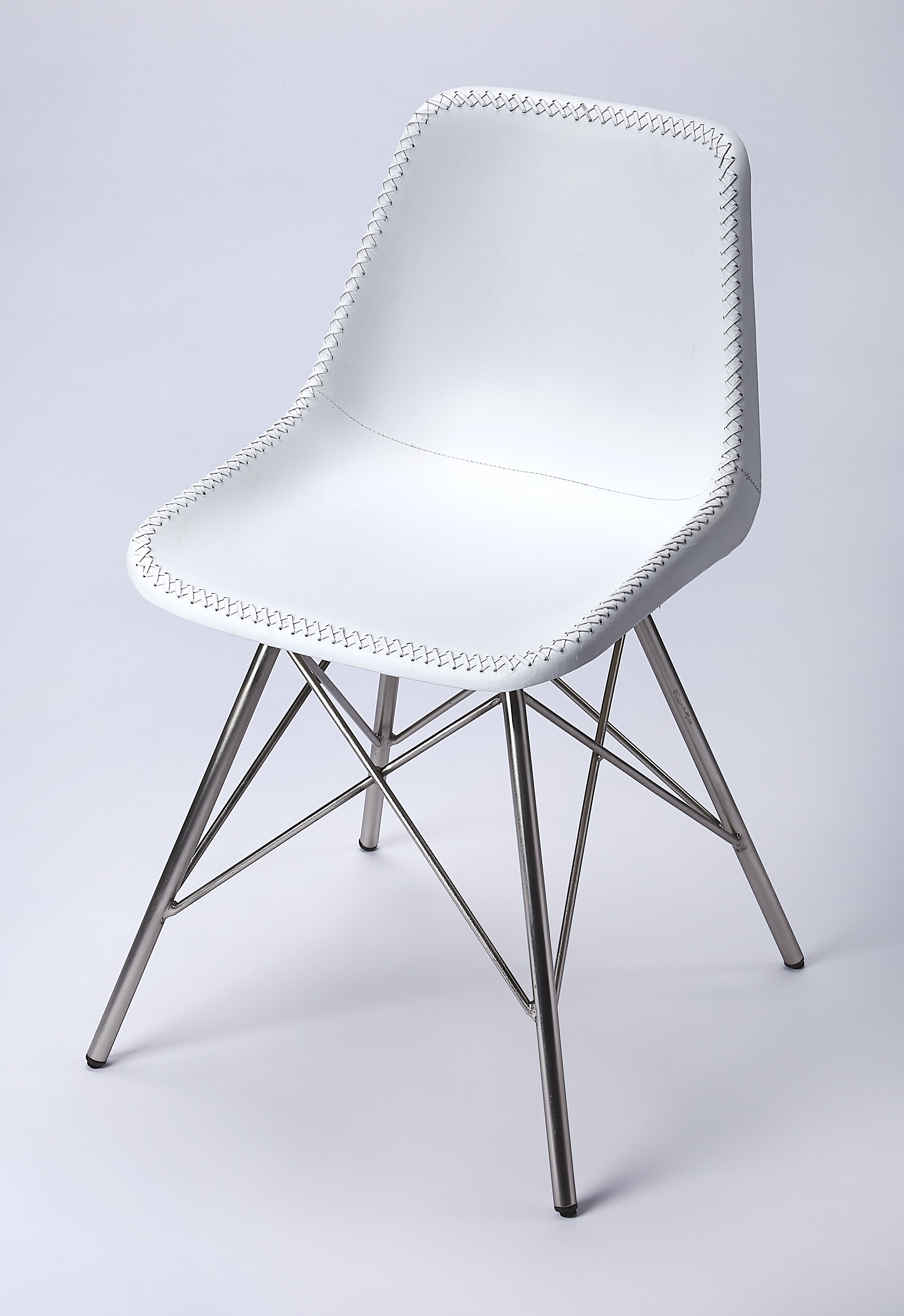 Inland White Leather Side Chair - Image 0