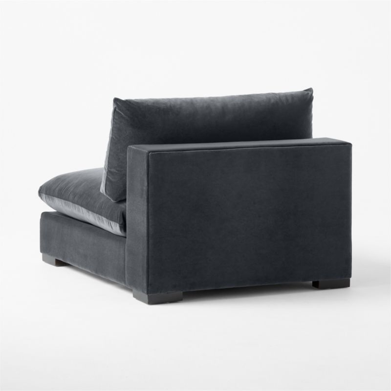 Deseo Charcoal Grey Performance Velvet Deep Depth Armless Chair - Image 4