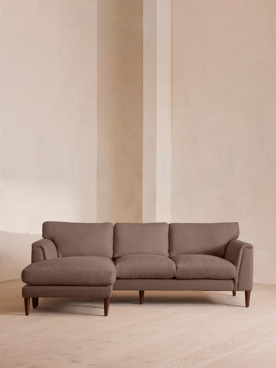 Reya Chaise-end Sofa, Linen, Mushroom, US - Image 0