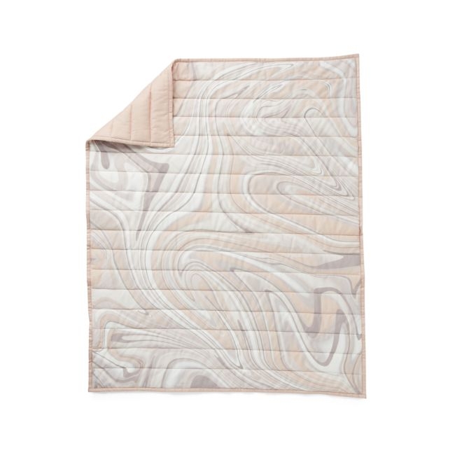Organic Pink Marble Baby Quilt - Image 0