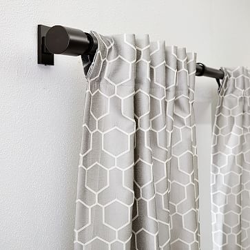 Honeycomb Jacquard Curtain, Frost Gray, 48"x84" - Image 2