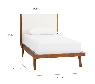 west elm x pbk Modern Lacquer Bed, Twin, Pecan/White, In-Home Delivery - Image 5