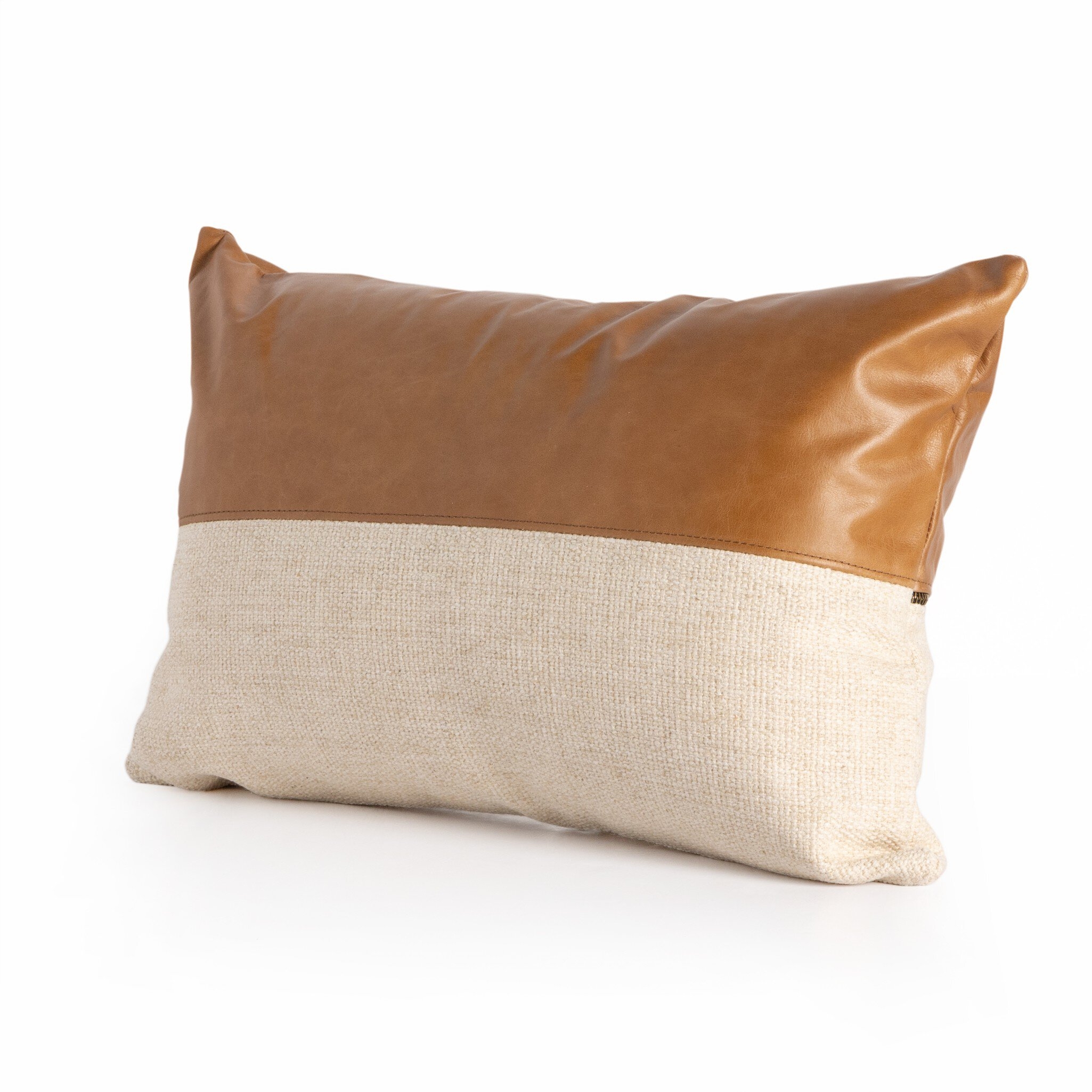 Leather & Linen Pillow - Sonoma Butterscotch - Image 2