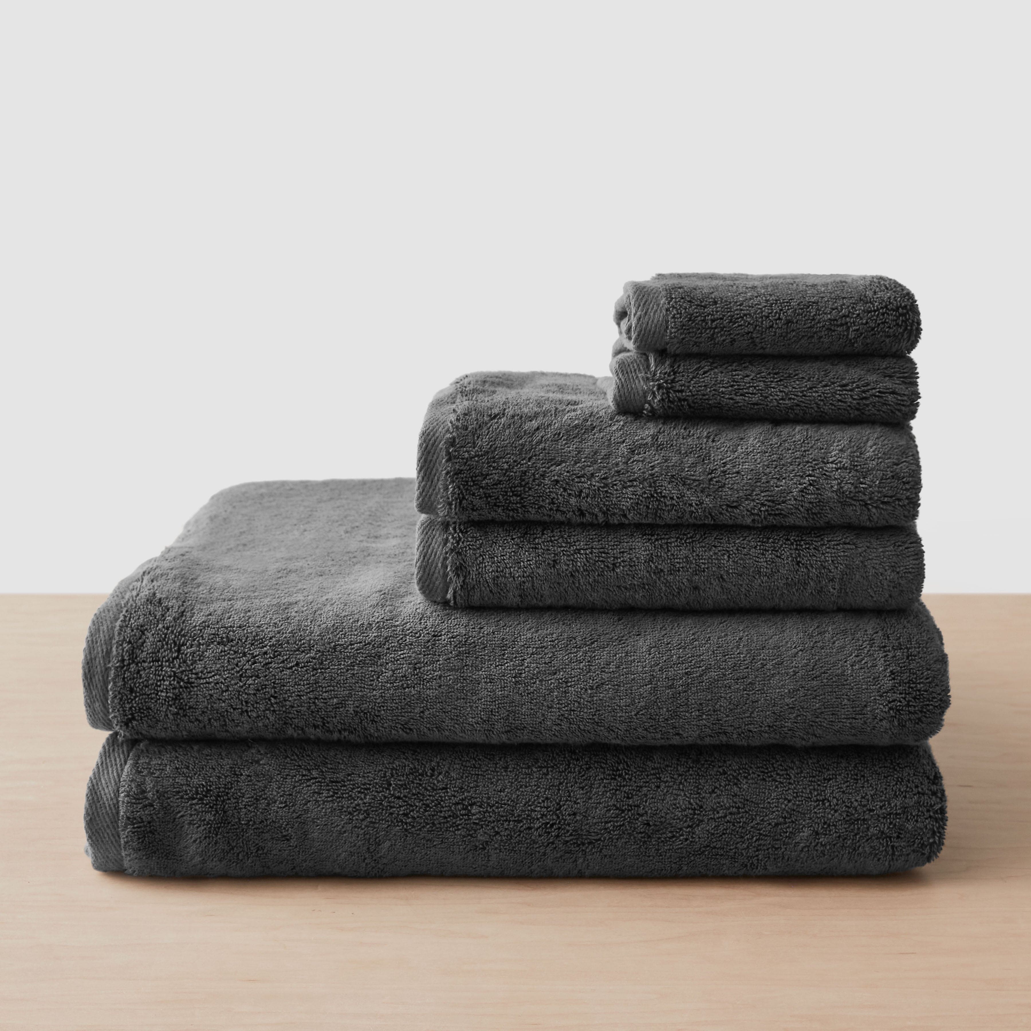 The Citizenry Organic Plush Bath Sheet Set Set of 6 | Charcoal - Image 0