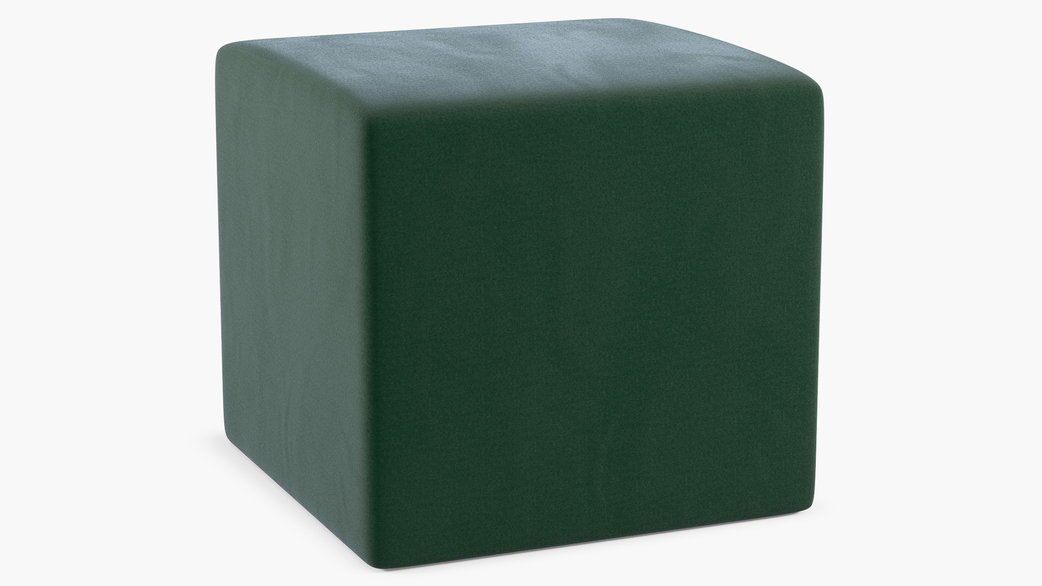 Cube Ottoman, Emerald Classic Velvet - Image 1