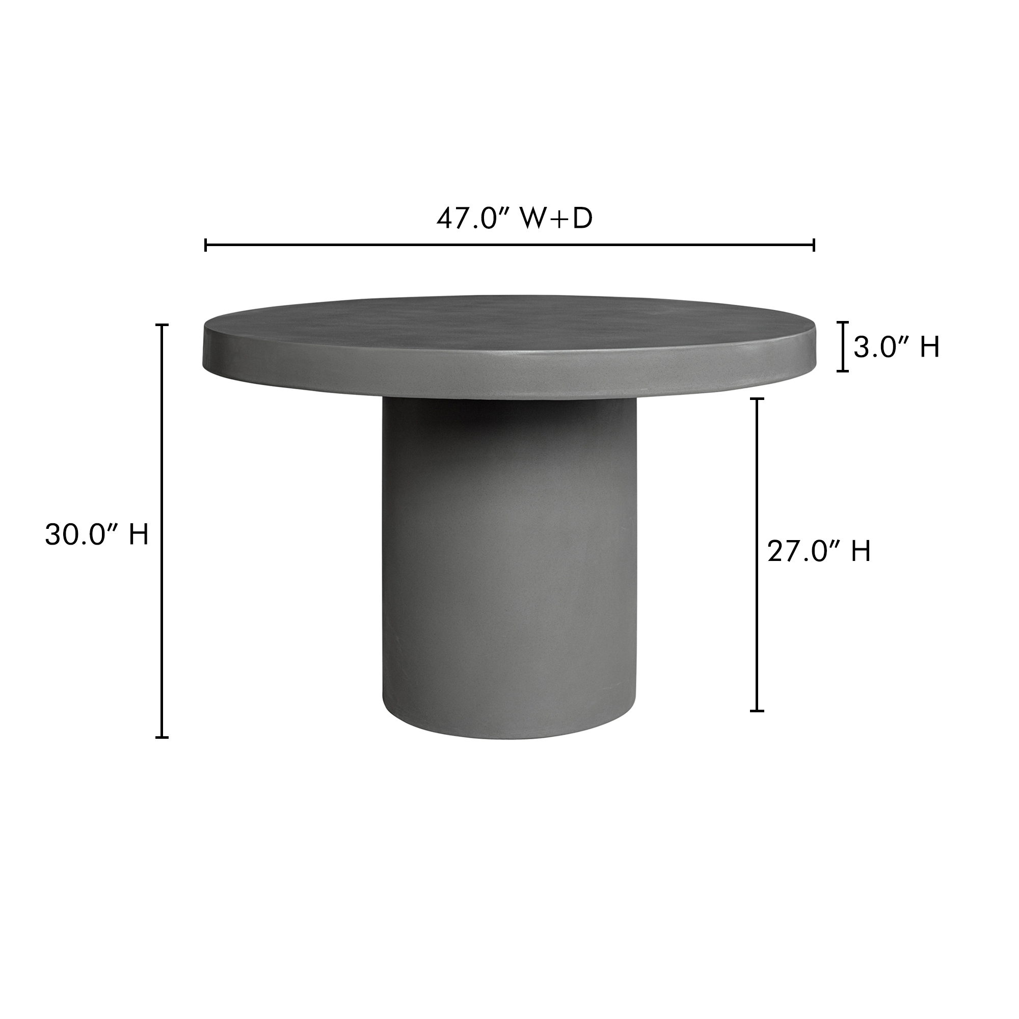 Cassius Round Outdoor Dining Table Dark Grey - Image 4