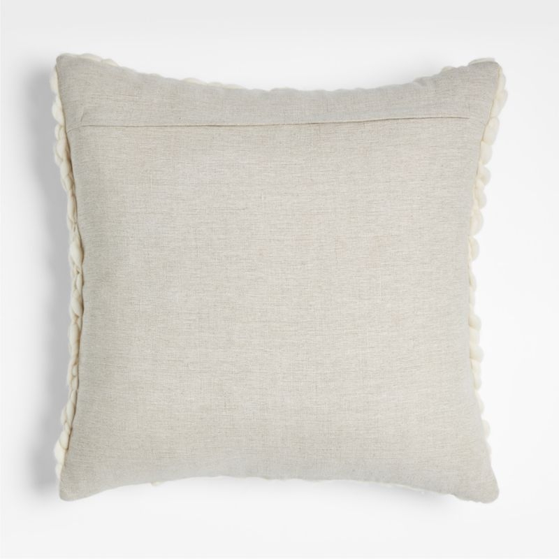 Chunky Knit 23" Cream Pillow with Down-Alternative Insert - Image 2
