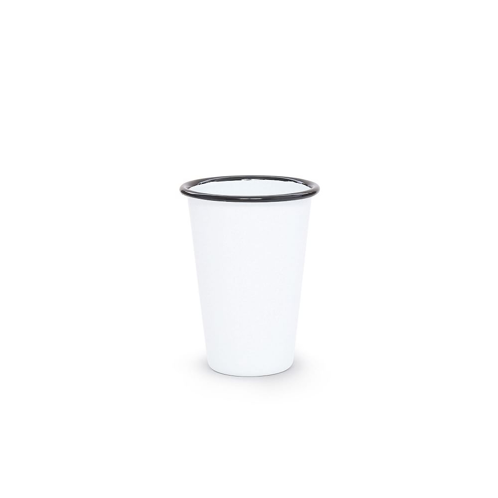 Vintage Tumbler, White/Black Rim, Set of 4 - Image 0