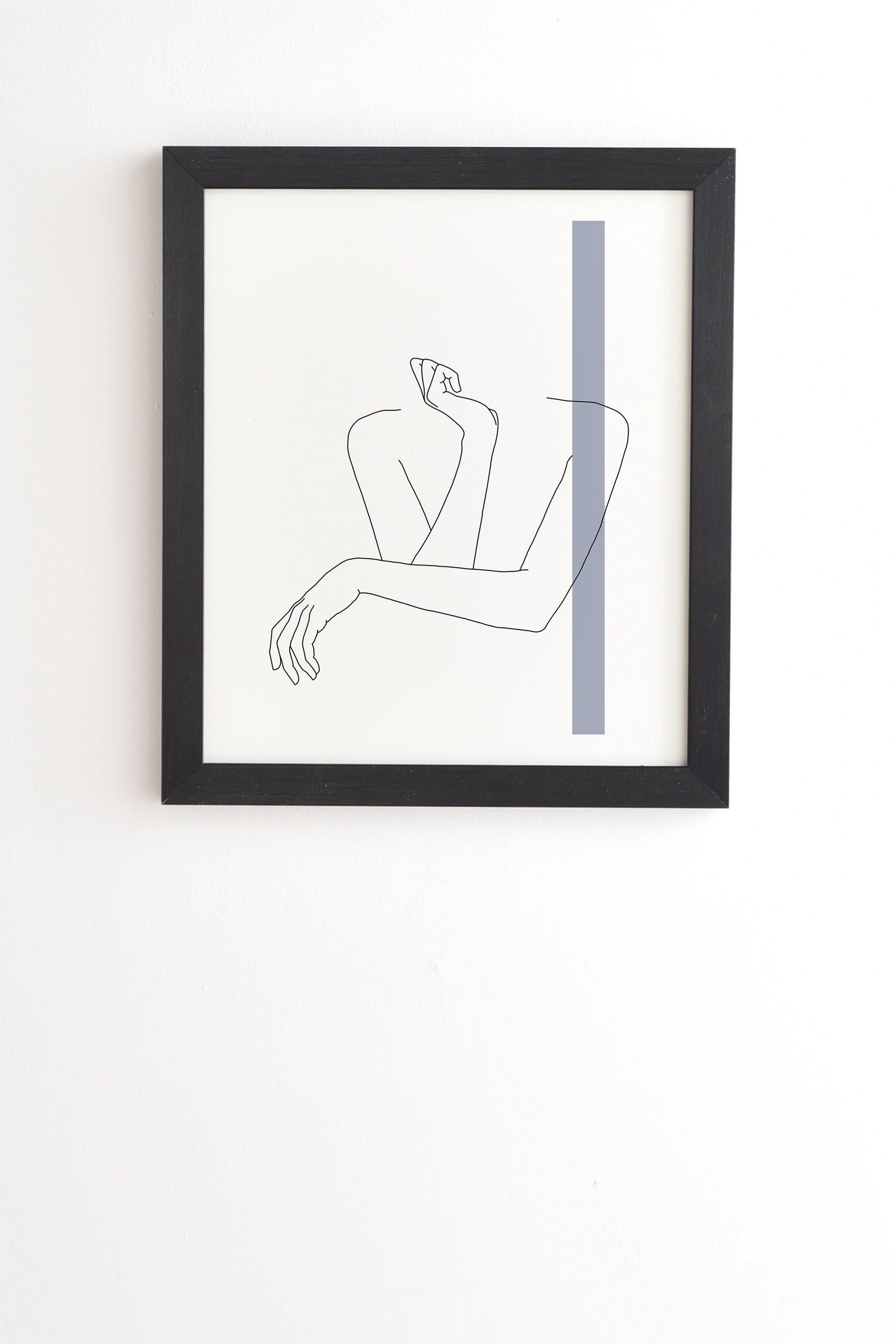 Crossed Arms Anna Stripe by The Colour Study - Framed Wall Art Basic Black 11" x 13" - Image 0