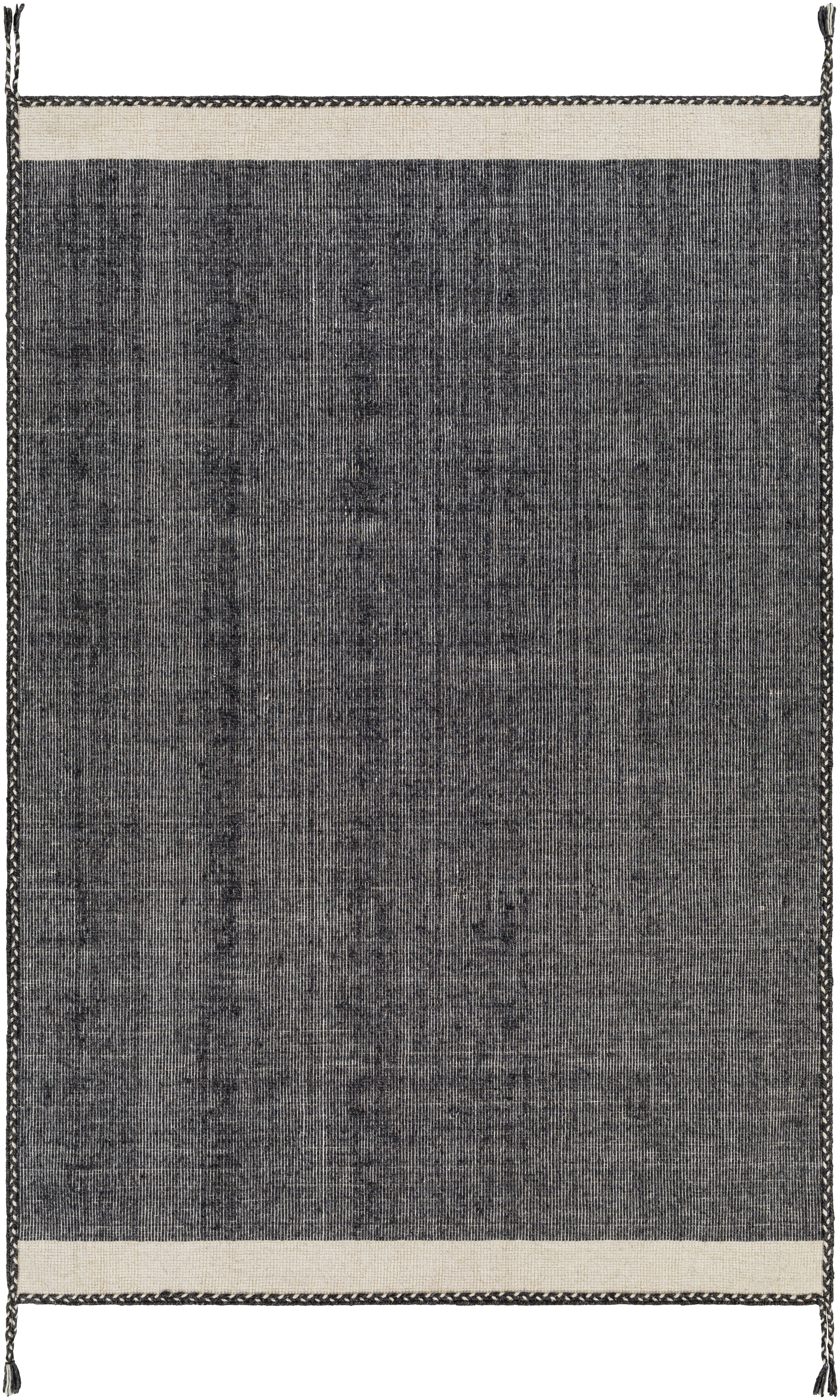 Bushra Black Indoor 9' x 12' Handmade Rug - Image 0